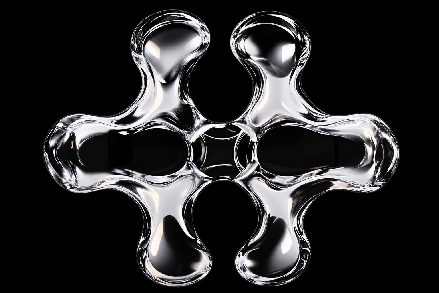 Liquid chrome sculpture